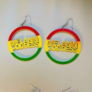Melanin Goddess Handmade Wooden Earrings